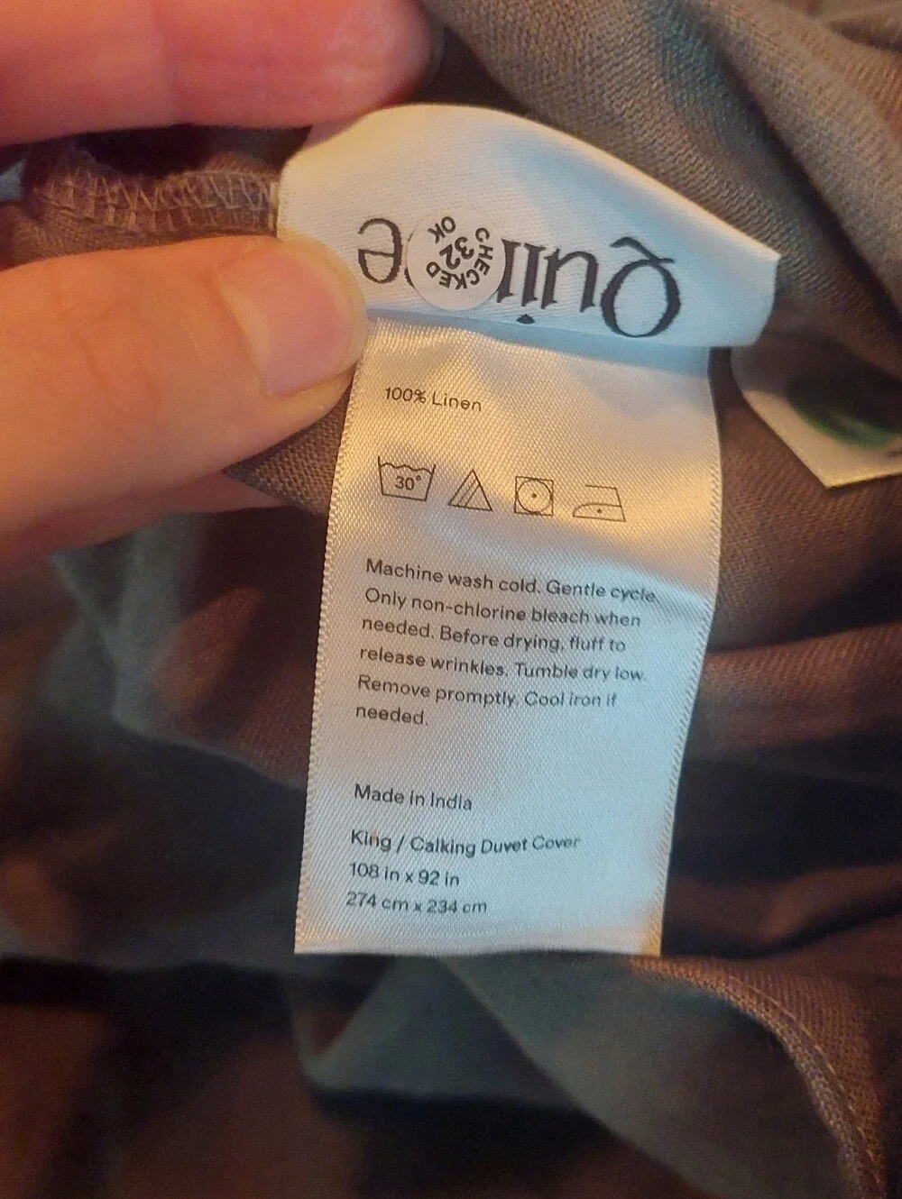 NWT! Quince European Linen Olive Duvet Cover & Shams! Sz. King/ Cal King! (981)